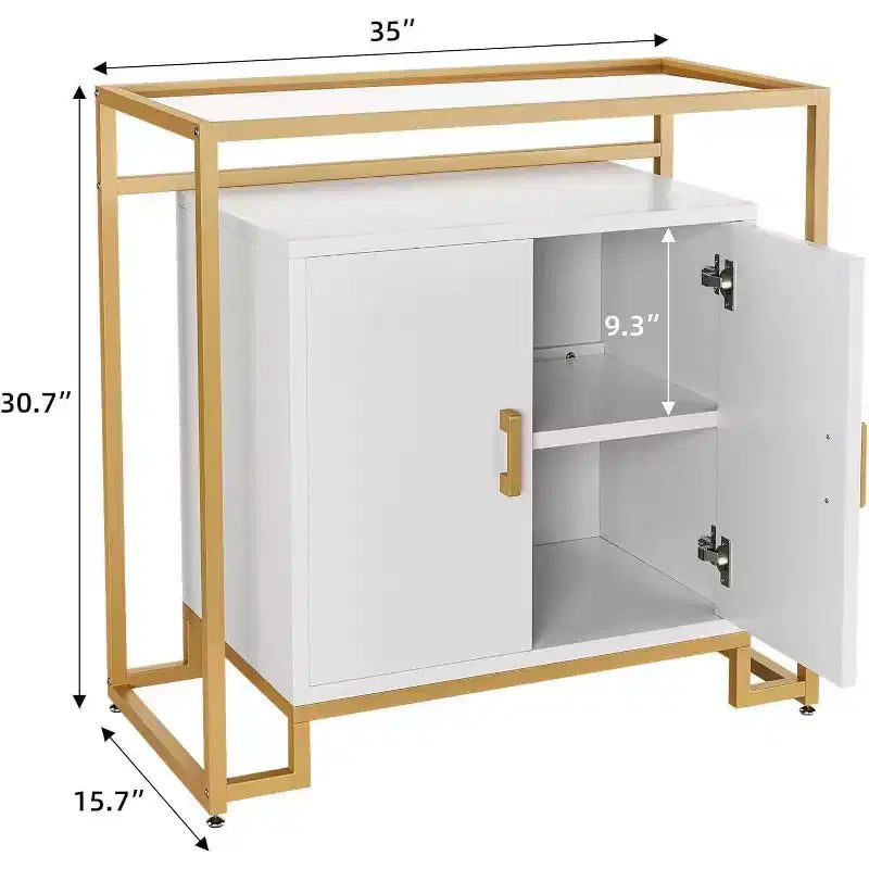 Mobile Contenitore con Ante, Credenza in Legno Salvaspazio