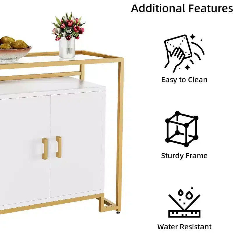 Mobile Contenitore con Ante, Credenza in Legno Salvaspazio
