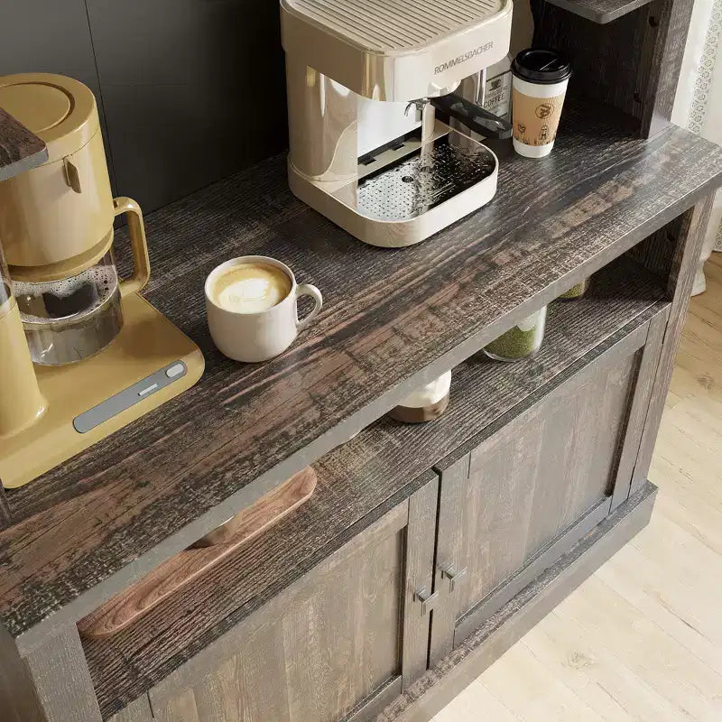 Mobile credenza da cucina da 72 pollici con contenitore, mobile bar con luci a LED