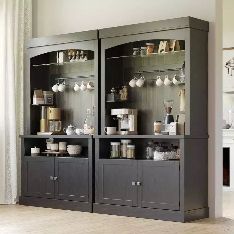 Mobile credenza da cucina da 72 pollici con contenitore, mobile bar con luci a LED