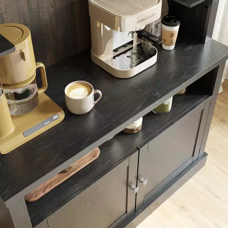 Mobile credenza da cucina da 72 pollici con contenitore, mobile bar con luci a LED