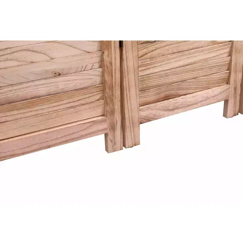 Divisorio Pieghevole in Legno Massello a 4 Pannelli – 55.2x65" Paravento Naturale per la Privacy