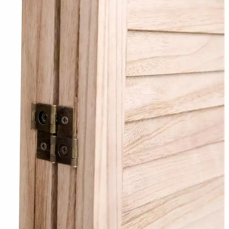 Divisorio Pieghevole in Legno Massello a 4 Pannelli – 55.2x65" Paravento Naturale per la Privacy