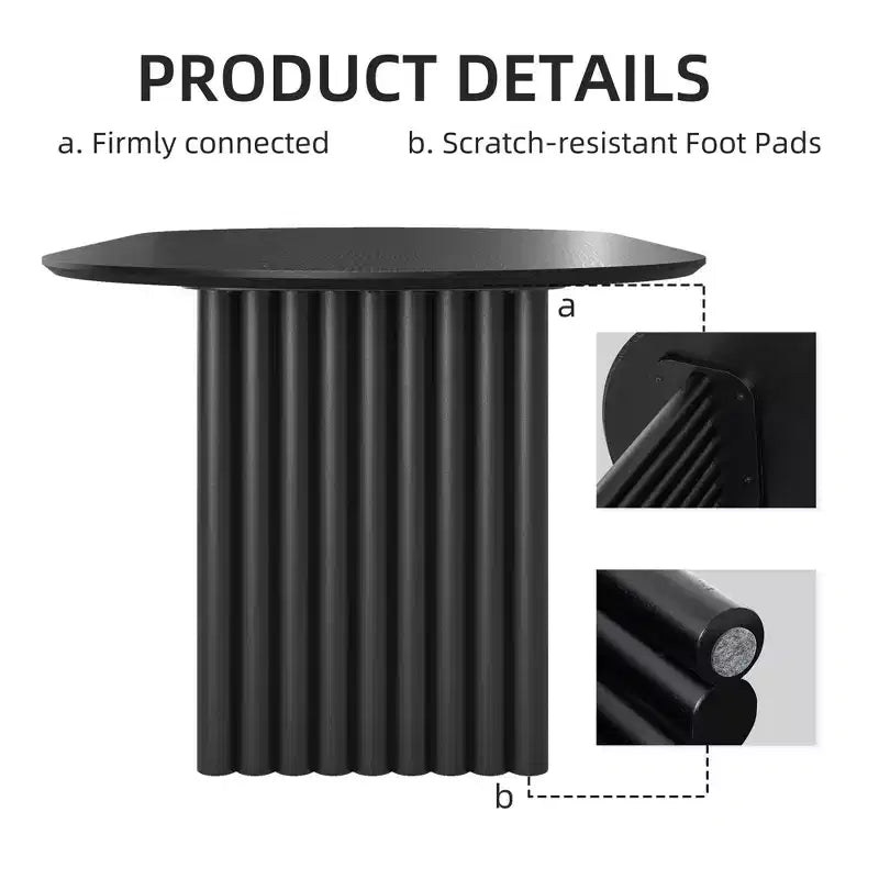 Tavolo da pranzo ovale stile rustico 170x85 cm – antigraffio, 6 posti, nero