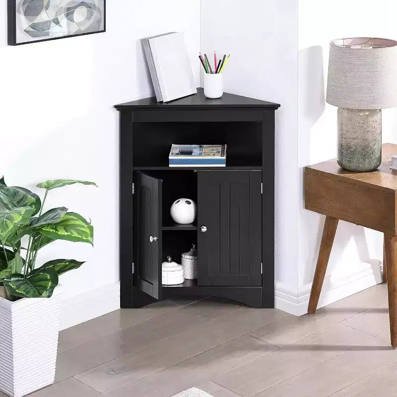 Mobiletto angolare per bagno, mobiletto a pavimento con ripiani regolabili, organizer da bagno autoportante e stretto per carta igienica per piccoli spazi