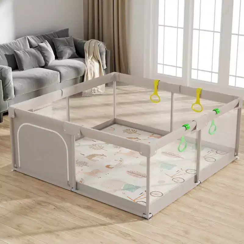 Box per neonati con tappeto 150x150 cm – Recinto di sicurezza per interni ed esterni per bambini
