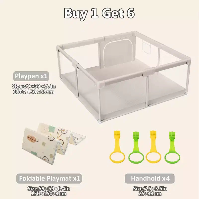 Box per neonati con tappeto 150x150 cm – Recinto di sicurezza per interni ed esterni per bambini