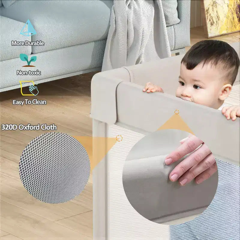 Box per neonati con tappeto 150x150 cm – Recinto di sicurezza per interni ed esterni per bambini