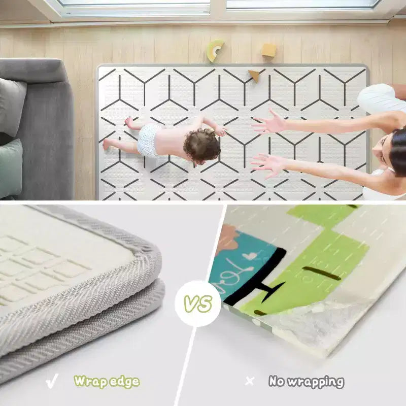 Box per neonati con tappeto 150x150 cm – Recinto di sicurezza per interni ed esterni per bambini