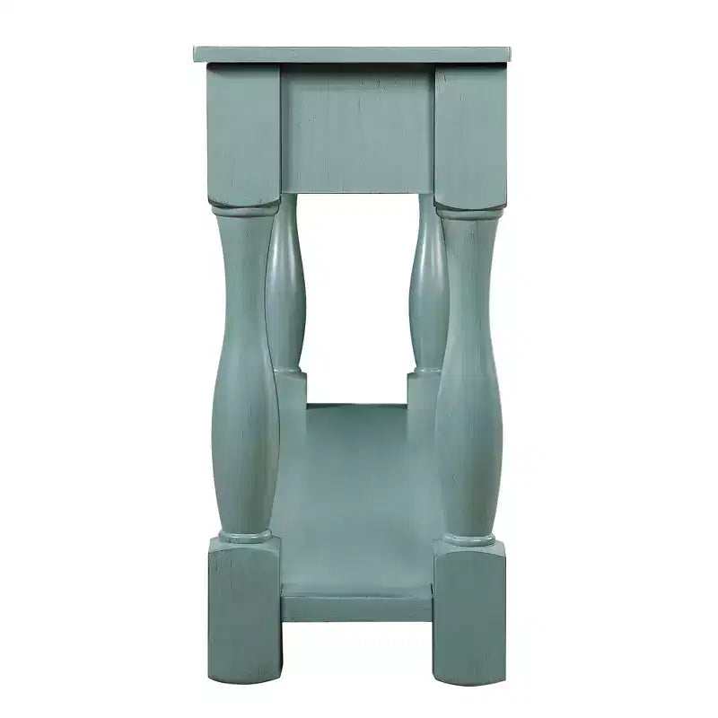 Console da 160 cm in stile Mid-Century con 3 cassetti e ripiano inferiore – Blu retrò