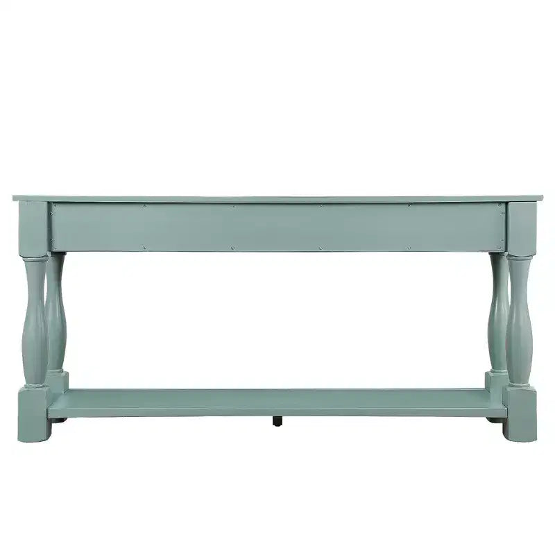Console da 160 cm in stile Mid-Century con 3 cassetti e ripiano inferiore – Blu retrò