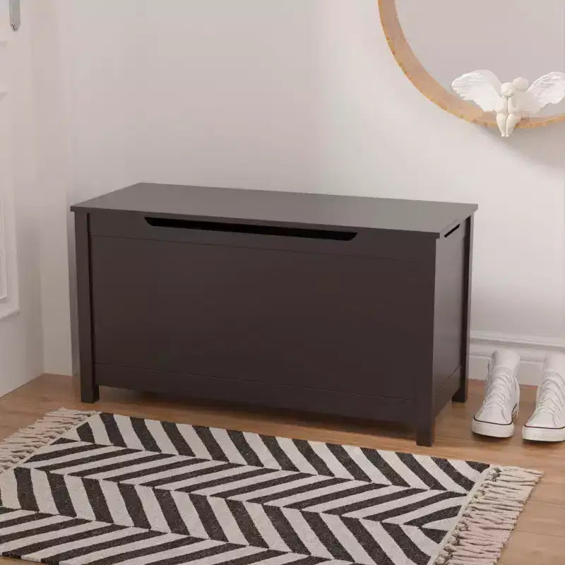Panca Contenitore Portagiochi per Bambini in Legno con Cerniera di Sicurezza – 80x33x42,4 cm