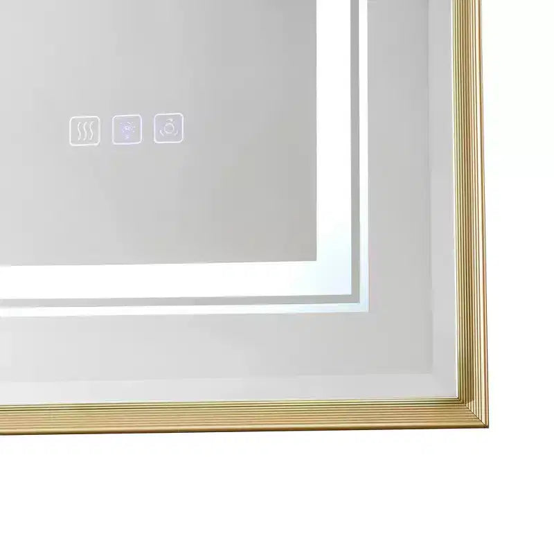 Specchio da bagno a LED 40x30" con anti-appannamento, controllo touch e bordo smussato