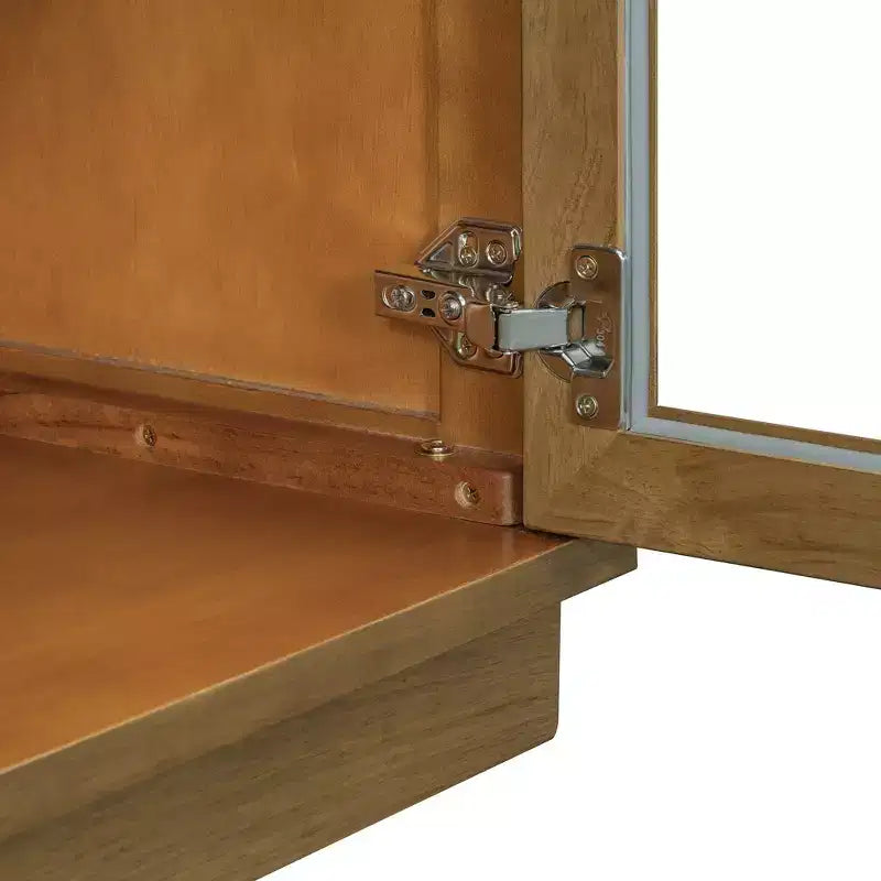 Credenza a 4 ante ad arco in vetro temperato con ripiani regolabili