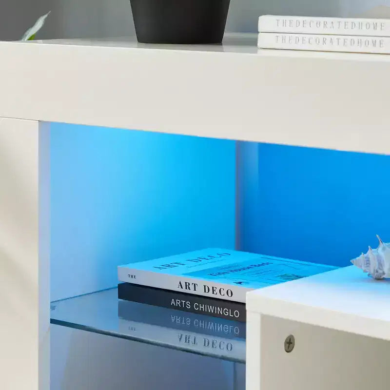 Mobile TV moderno a LED con illuminazione RGB e spazio contenitivo – Adatto a TV fino a 55"