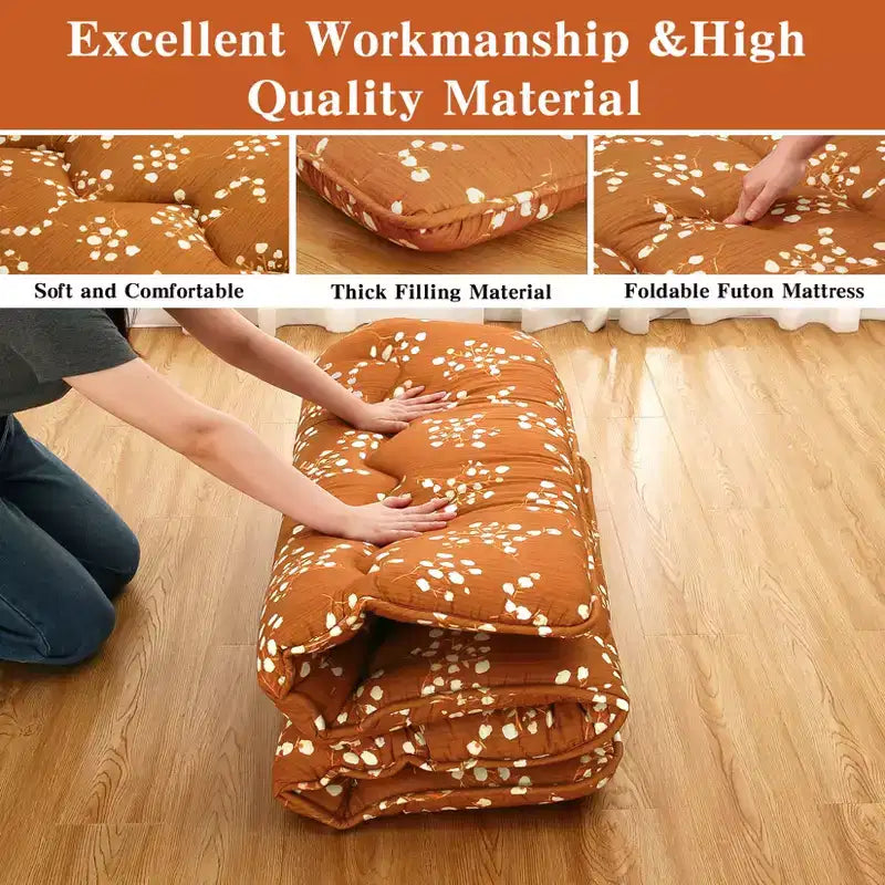 Materasso Futon Giapponese da Pavimento, Tatami Spesso Portatile, Materassino Futon Arrotolabile, Materasso Pieghevole da Pavimento, Materasso per Dormire per Campeggio, Dormitorio, Camera degli Ospiti