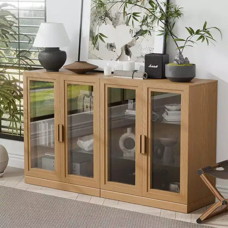 Madia Grande Credenza da Soggiorno 157 cm x 91 cm con Ripiani Regolabili