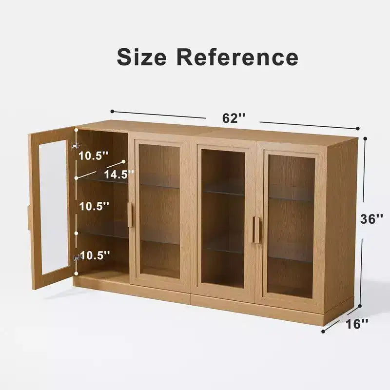 Madia Grande Credenza da Soggiorno 157 cm x 91 cm con Ripiani Regolabili
