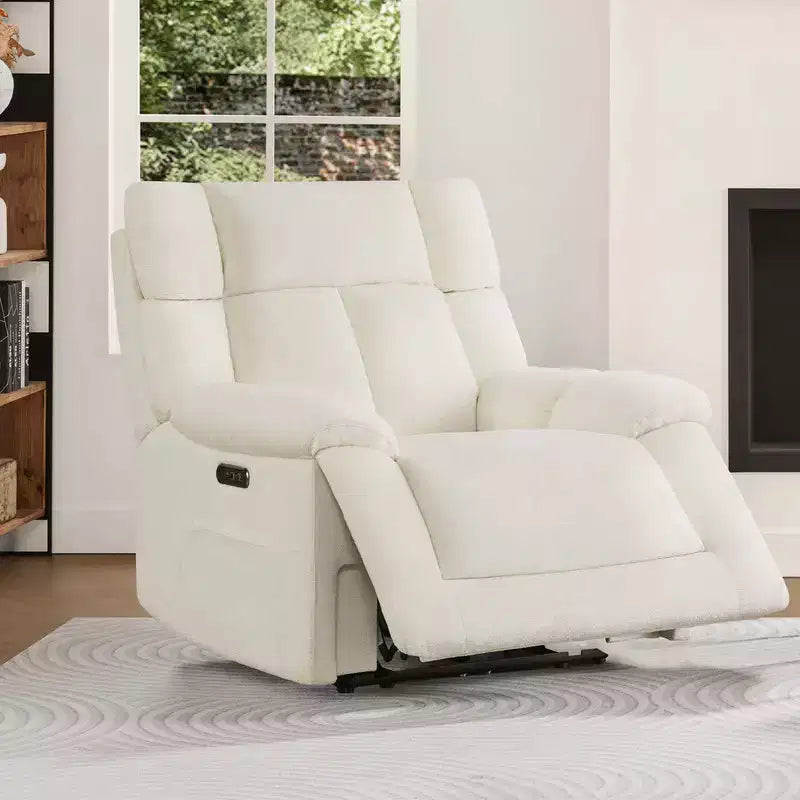 Spruce & Spring Power Lay Flat Nursery Recliner with Bluetooth Speakers and Power Lumbar