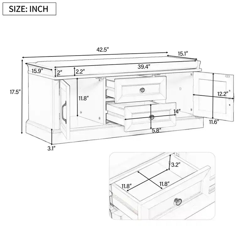 Armadietto Salvaspazio con 2 Ante e 2 Cassetti – Organizer Versatile