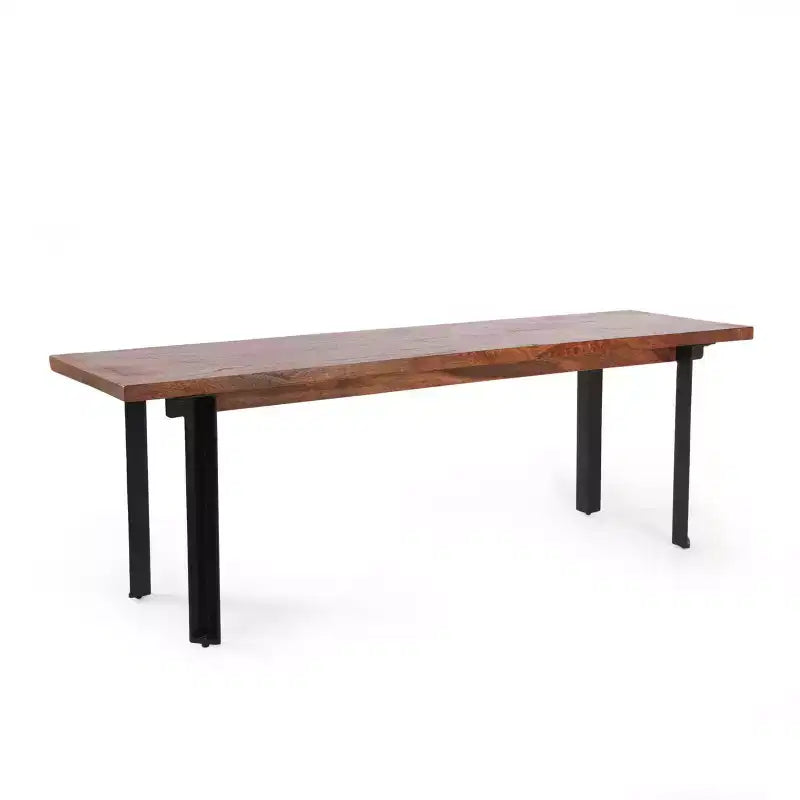 Panca da Pranzo Artigianale in Legno di Mango e Ferro – 2 Posti, Capacità 227 kg