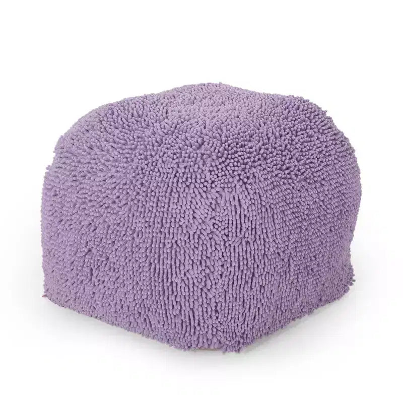 Pouf ottomano quadrato in ciniglia moderna in microfibra – Capacità 136 kg