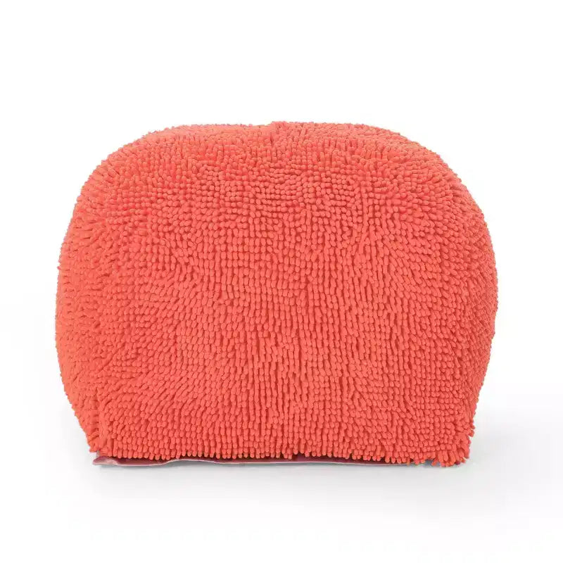 Pouf ottomano quadrato in ciniglia moderna in microfibra – Capacità 136 kg