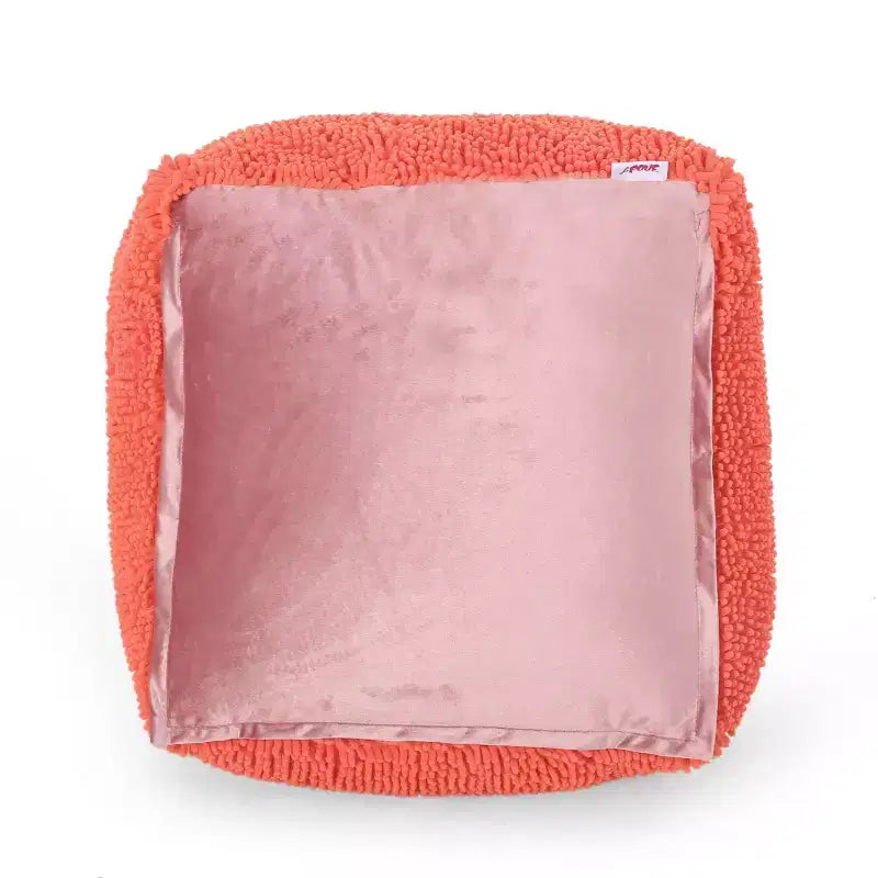 Pouf ottomano quadrato in ciniglia moderna in microfibra – Capacità 136 kg