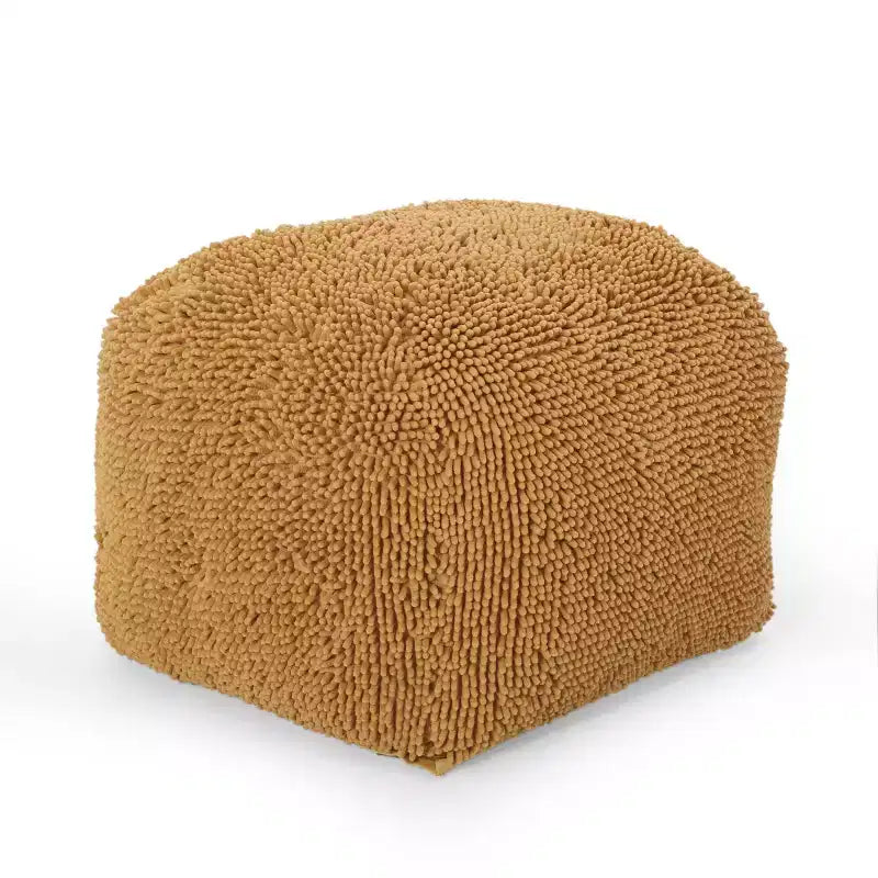 Pouf ottomano quadrato in ciniglia moderna in microfibra – Capacità 136 kg