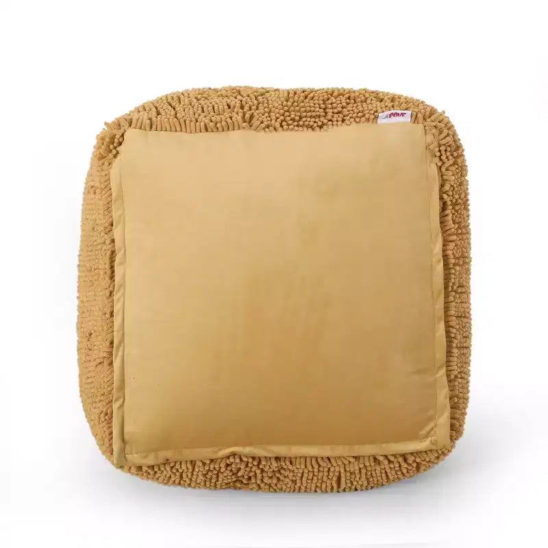 Pouf ottomano quadrato in ciniglia moderna in microfibra – Capacità 136 kg