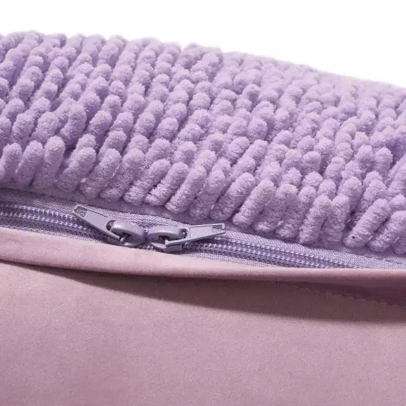 Pouf ottomano quadrato in ciniglia moderna in microfibra – Capacità 136 kg