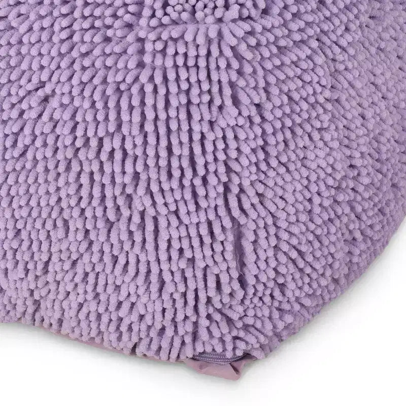 Pouf ottomano quadrato in ciniglia moderna in microfibra – Capacità 136 kg