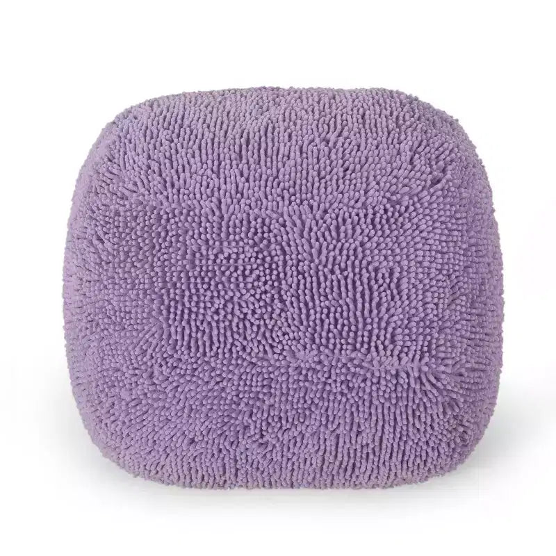Pouf ottomano quadrato in ciniglia moderna in microfibra – Capacità 136 kg