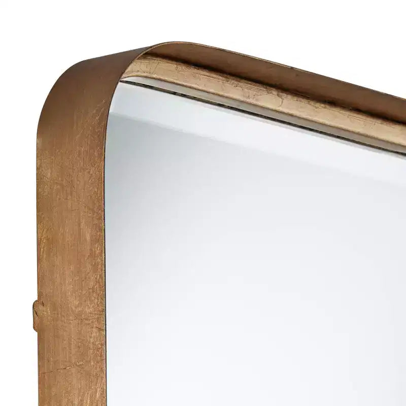 Specchio da parete rettangolare con cornice in ferro dorato – 38x24 pollici