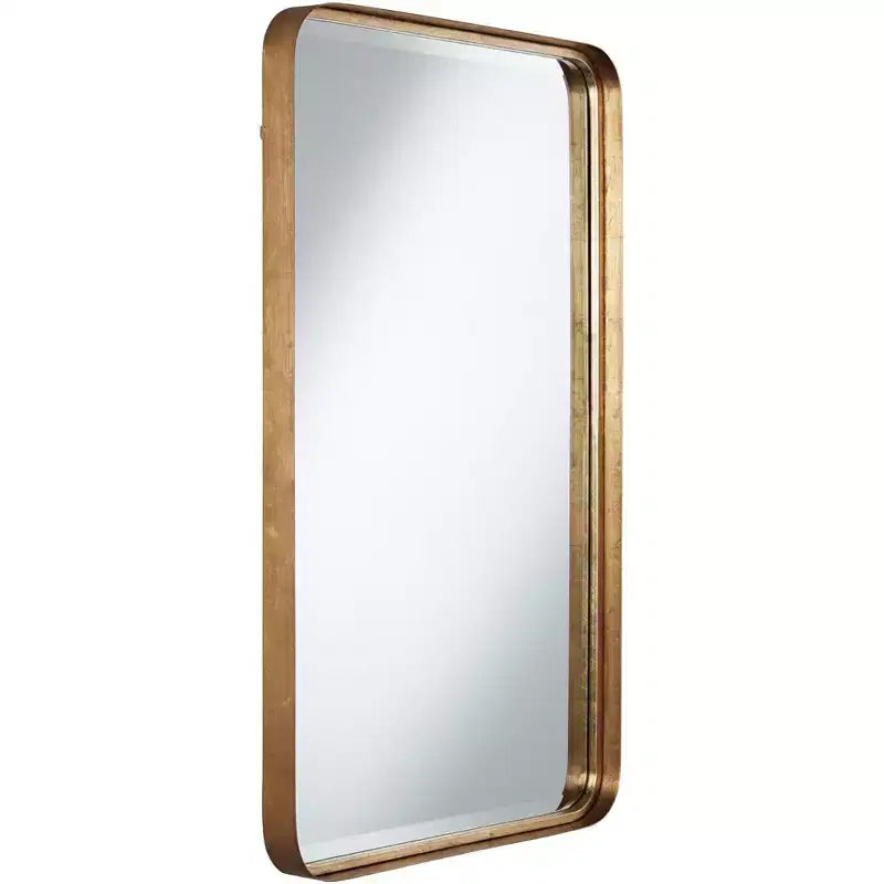 Specchio da parete rettangolare con cornice in ferro dorato – 38x24 pollici