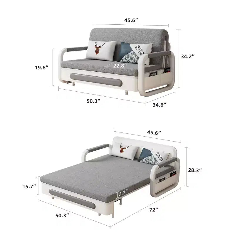 Divano letto moderno da 127,7 cm con materasso pieghevole – Capacità di 408 kg